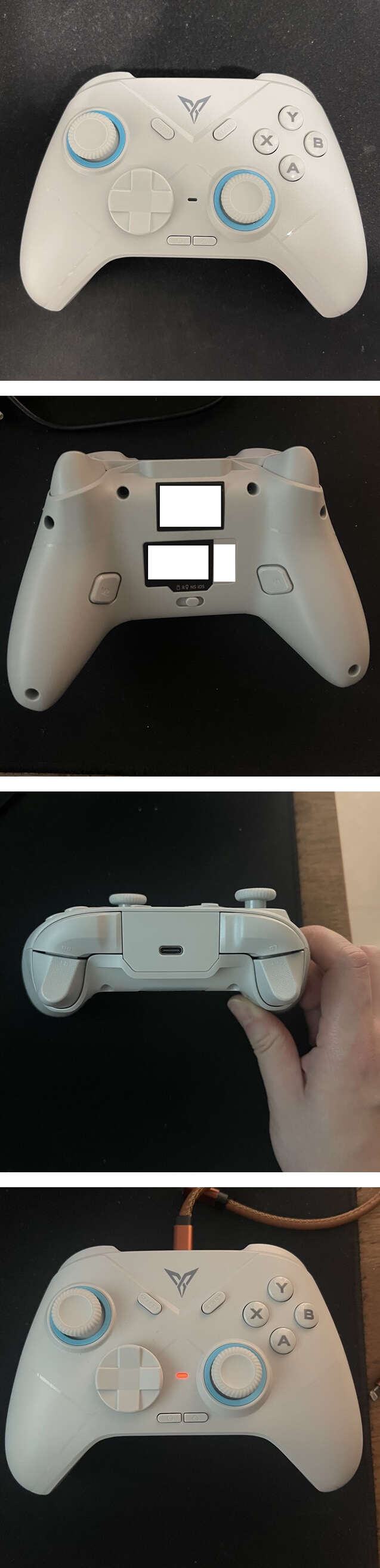 다이어울프-외형-왼쪽-스틱-오른쪽-스틱-왼쪽-아래-방향기-버튼들-엑스박스-버튼-순서-똑같다-패드아래-추가-버튼-두개-씨-타입-유에스비-포트-방향키-오른쪽-상태-엘이디-존재