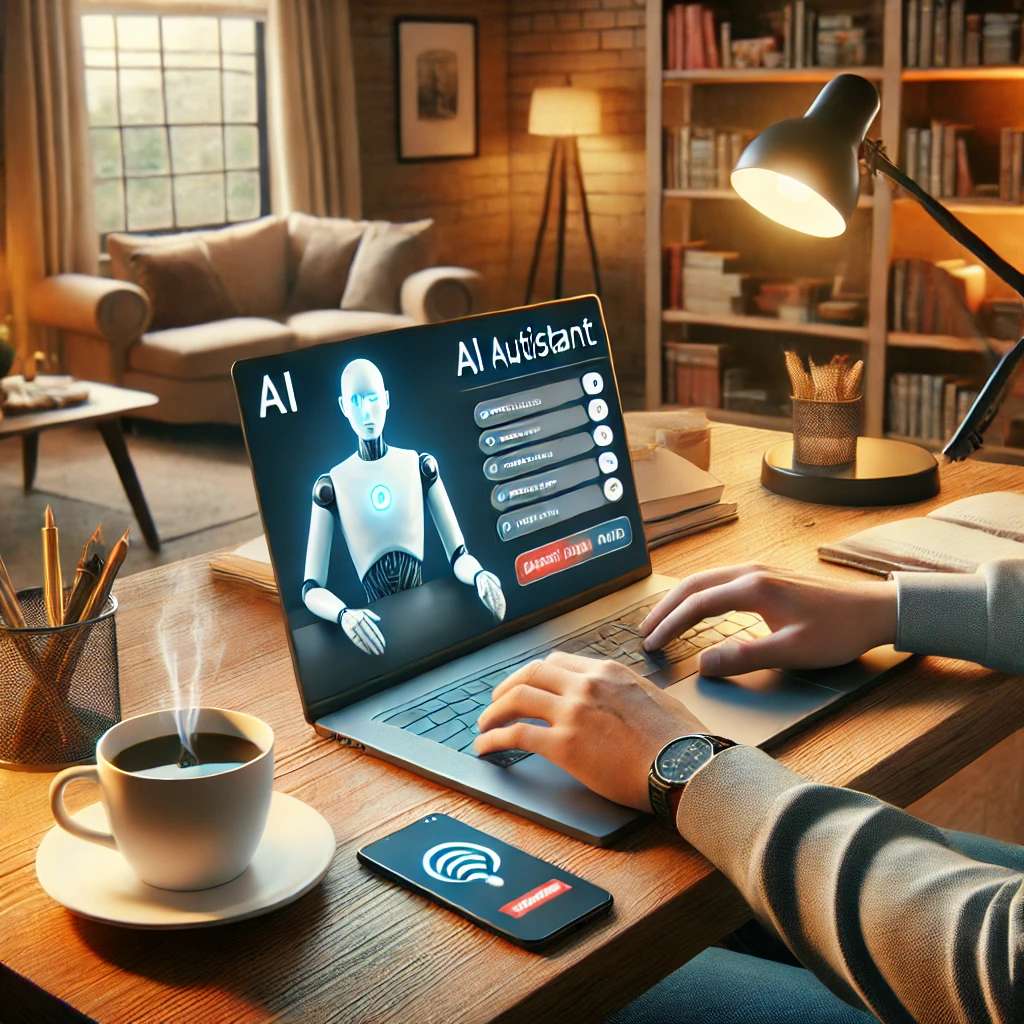 AI 툴을 이용해 작업하는 이미지 사진