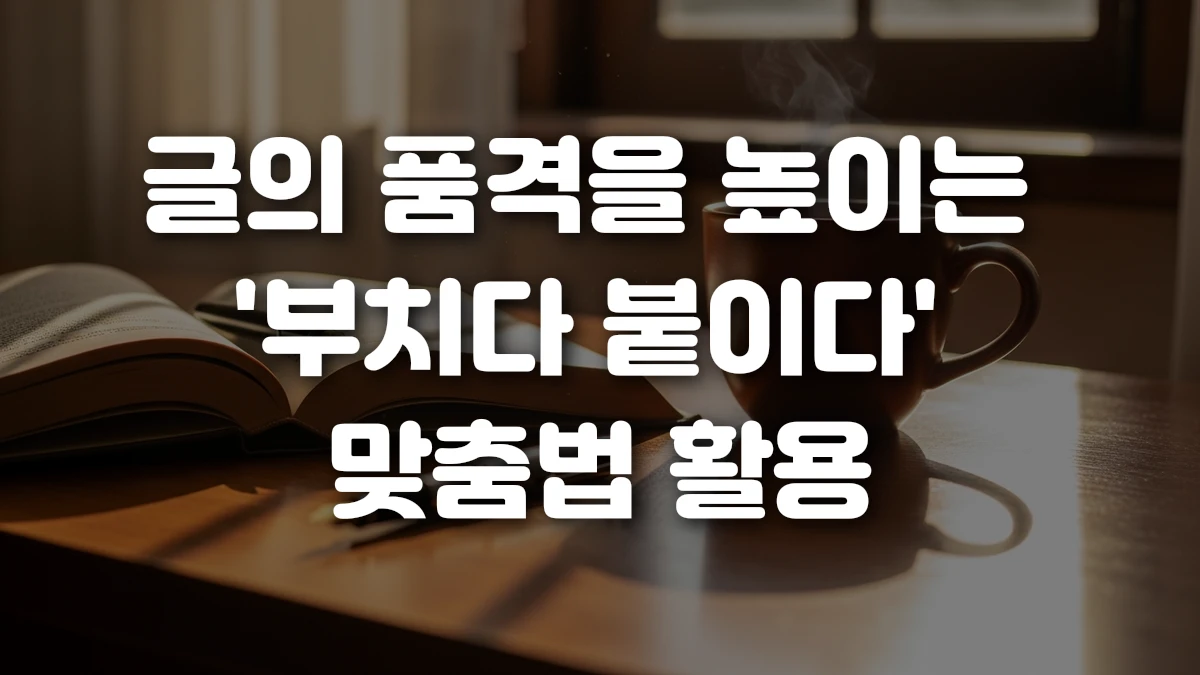 글의 품격을 높이는 부치다 붙이다 맞춤법 활용