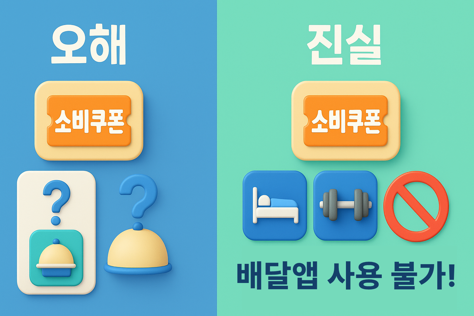 민생회복 소비쿠폰의 오해와 진실을 비교하는 이미지