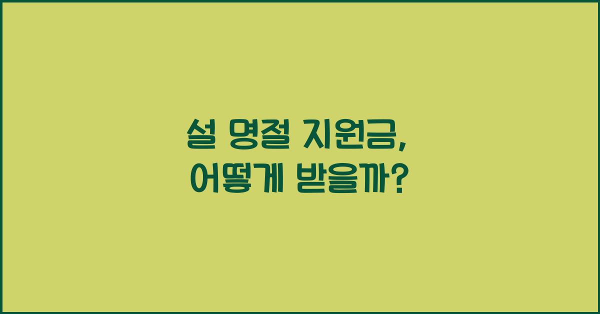 설 명절 지원금