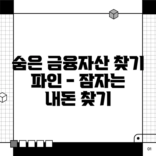 숨은 금융자산 찾기 파인 - 잠자는 내돈 찾기