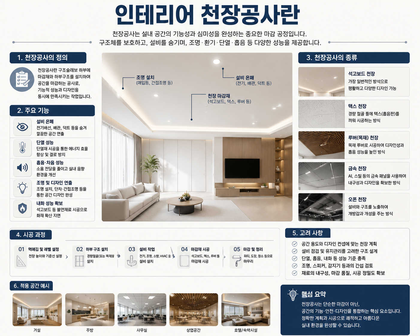 인테리어 천장공사란