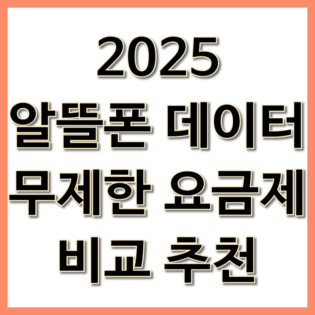 알뜰폰 데이터 무제한 요금제 추천