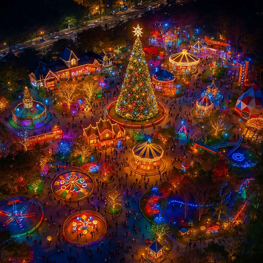 대구 이월드 일루미네이션을 보여주는 ai 로 만든 사진 이미지