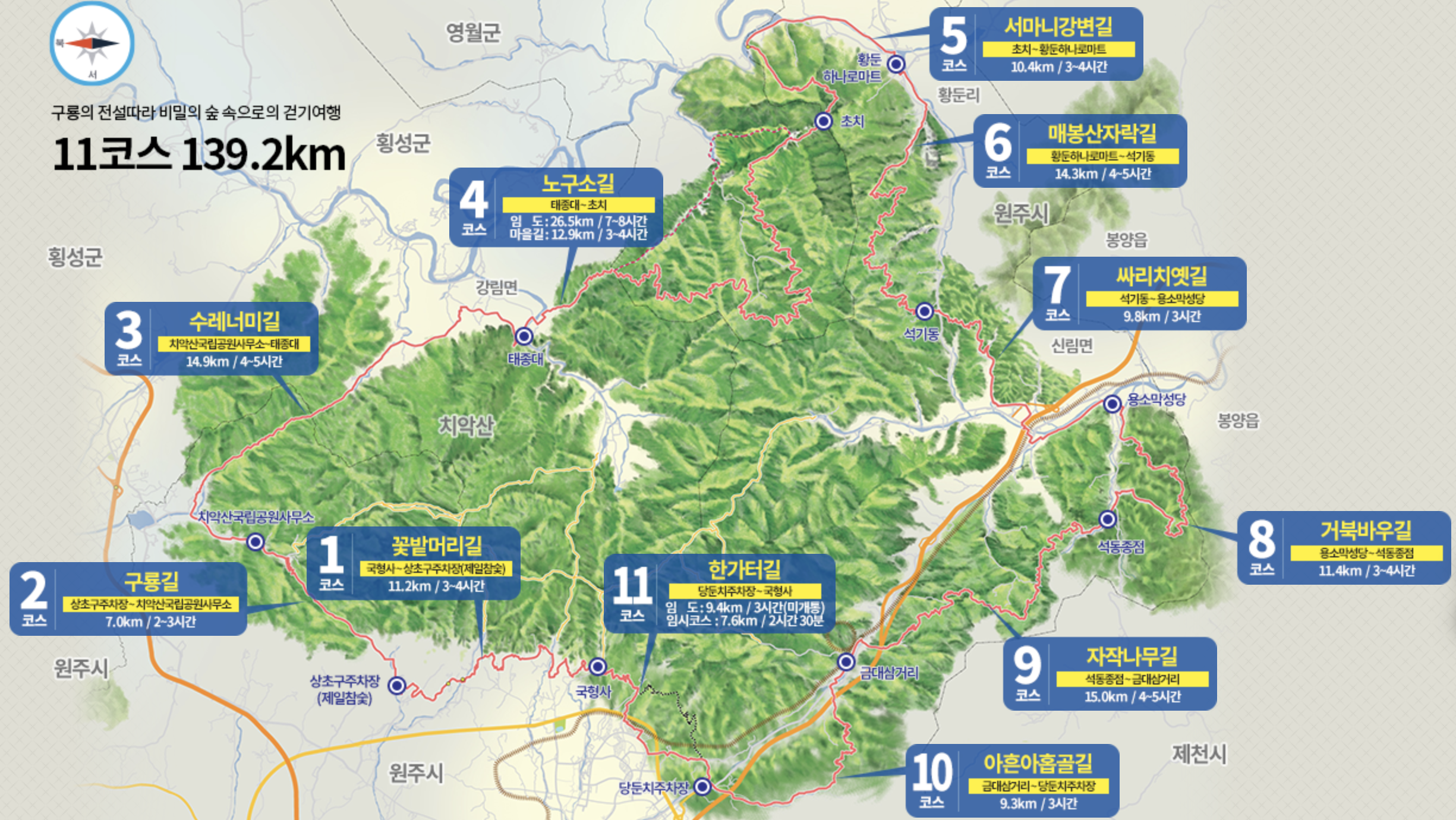 치악산 둘레길 지도