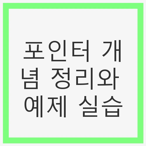 포인터 개념 정리와 예제 실습