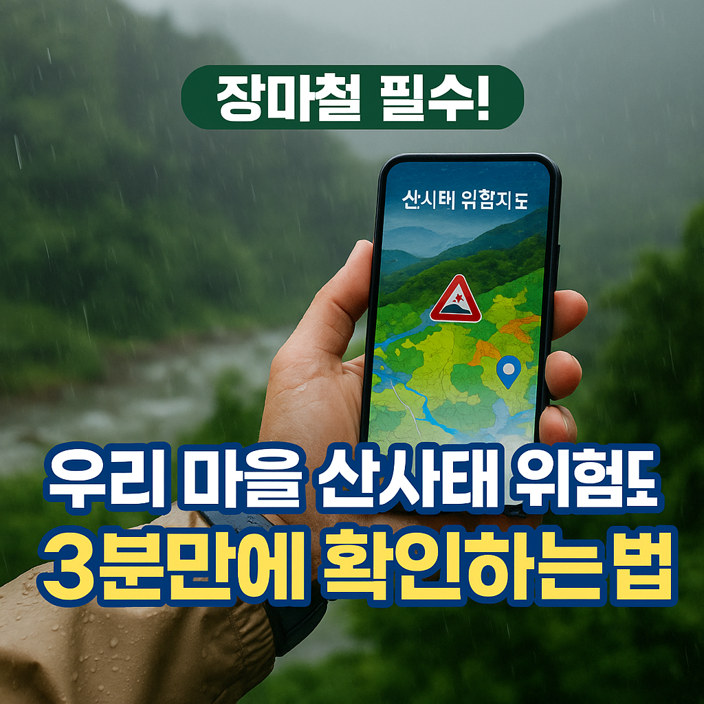 장마철 필수! 우리 마을 산사태 위험도 3분만에 확인하는 법