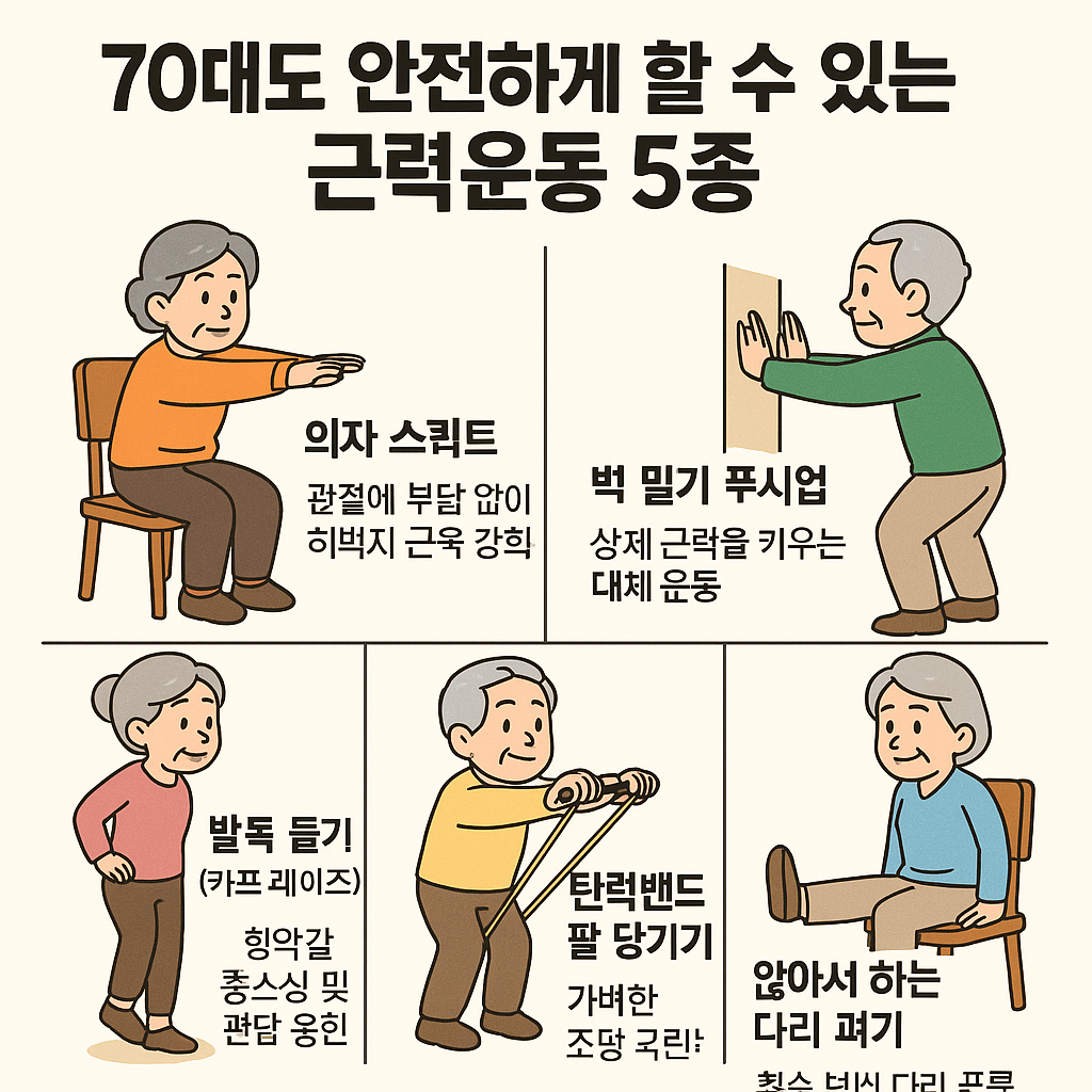 70대도 안전하게 할 수 있는 근력운동 5종