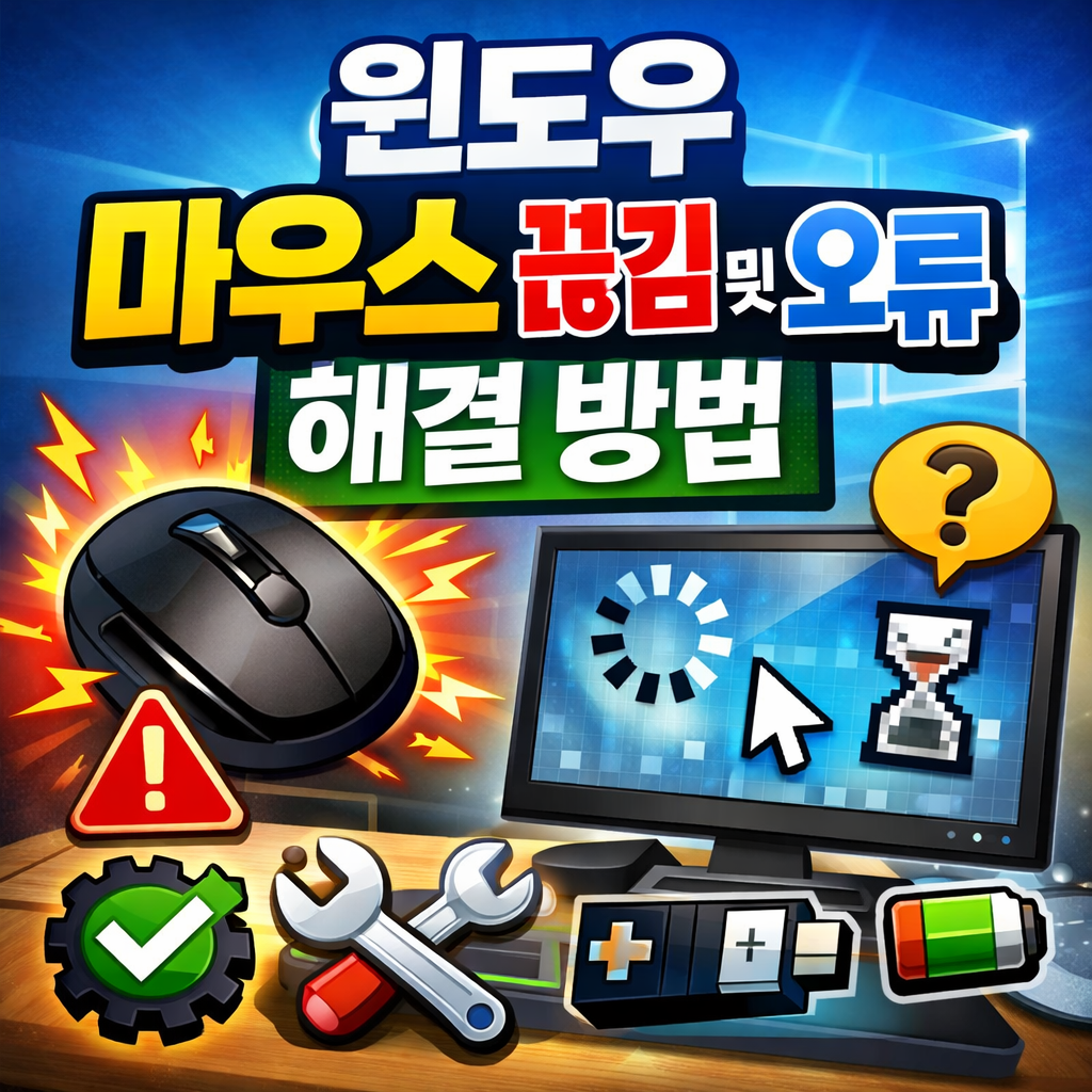 윈도우 마우스 끊김 및 오류 해결 방법