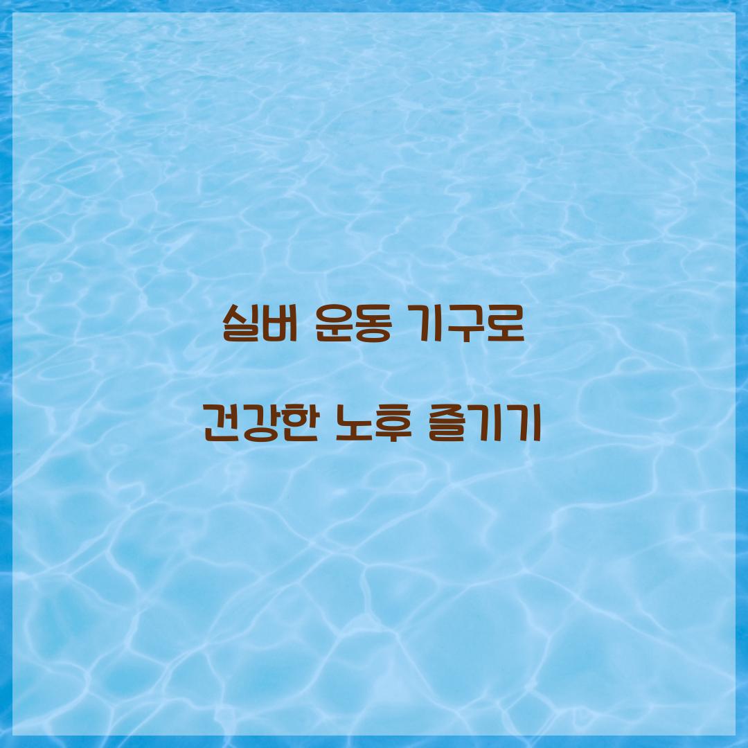실버 운동 기구