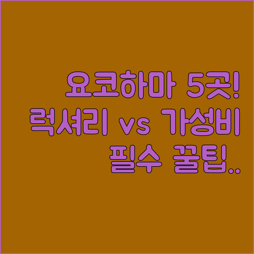 미나토미라이 럭셔리부터 가성비까지 요..