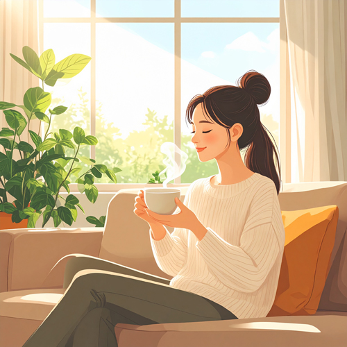 페퍼민트 잎을 말려 만든 허브차