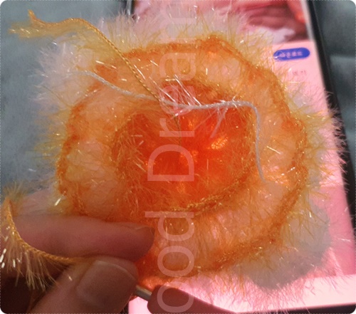 라인장식 꽃 호빵수세미