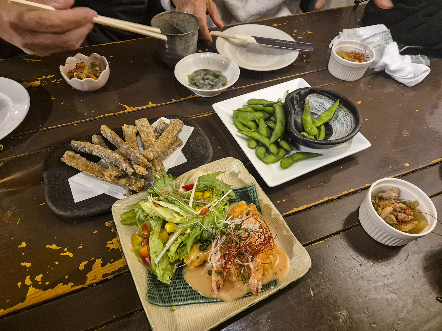 닝구르테라스 후라노 맛집 이자카야 음식 2 연어샐러드