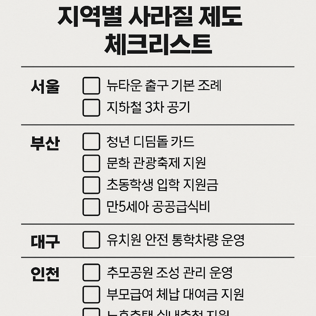 지역별 사라질 제도 체크리스트 이미지