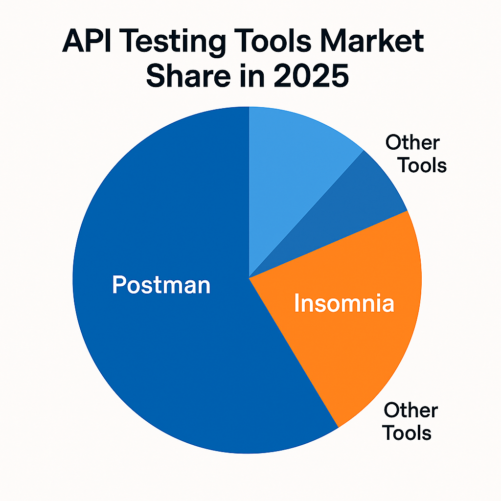 2025년 API 테스트 도구 시장 점유율 비교 차트 - Postman vs Insomnia