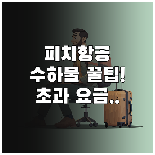 피치항공 수하물 추가 구매 팁 및 초..