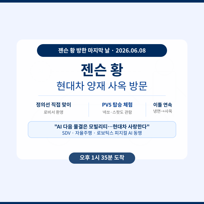 젠슨 황 현대차 방문 관련 포스터 이미지