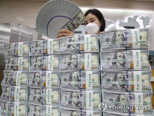 달러를 세고 있는 모습