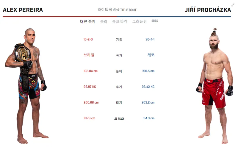 UFC 경기일정