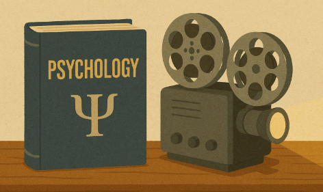 심리학 책과 영사기