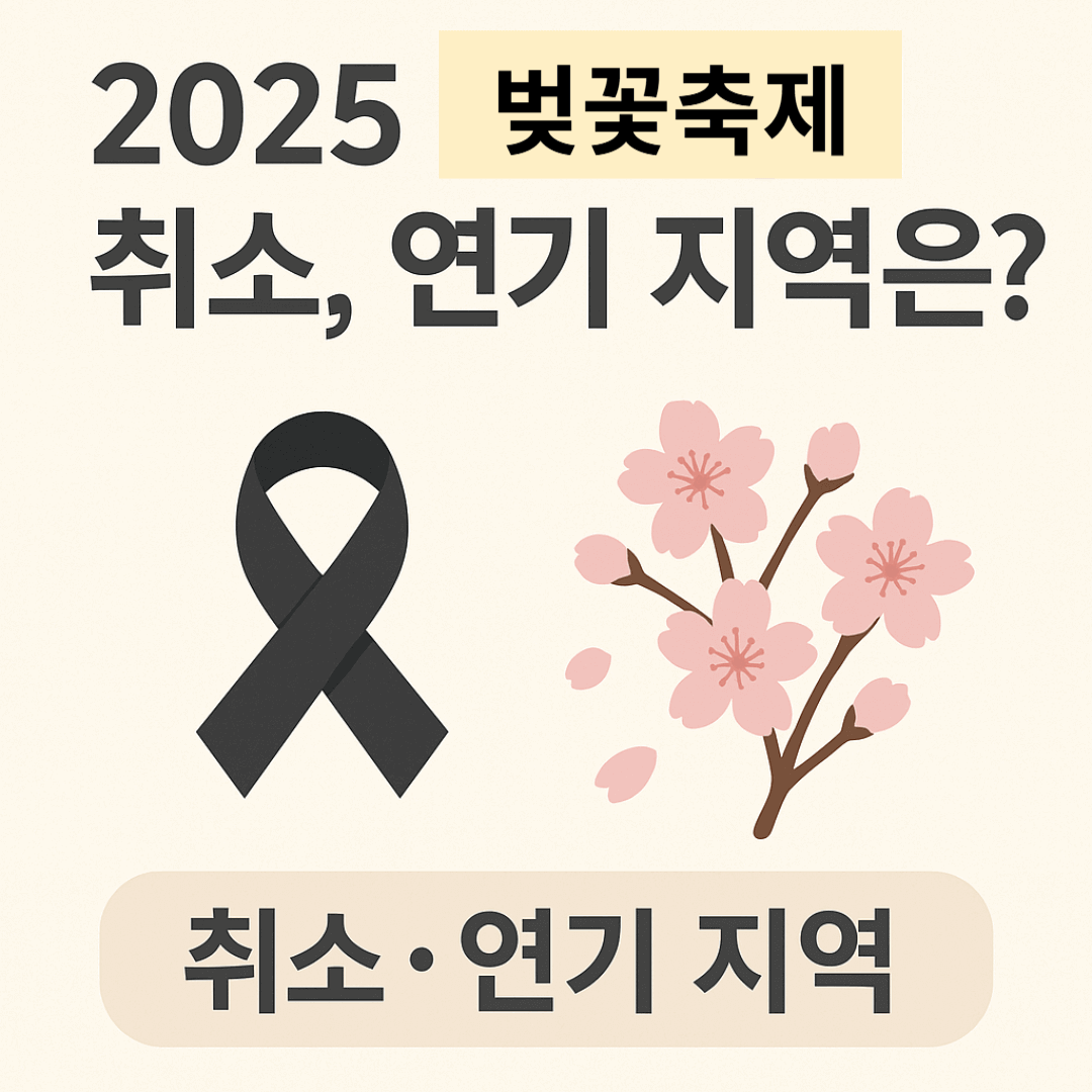 2025 벚꽃축제 취소, 연기 지역