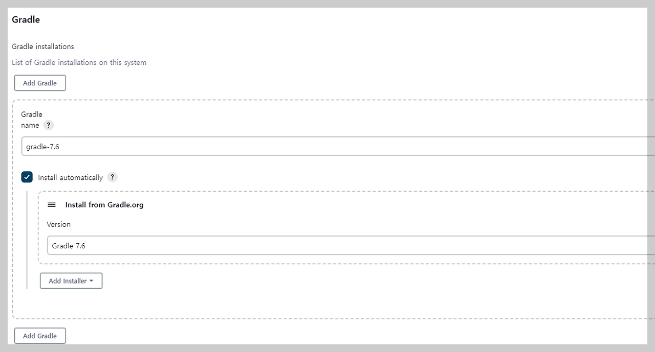 jenkins 설정 gradle