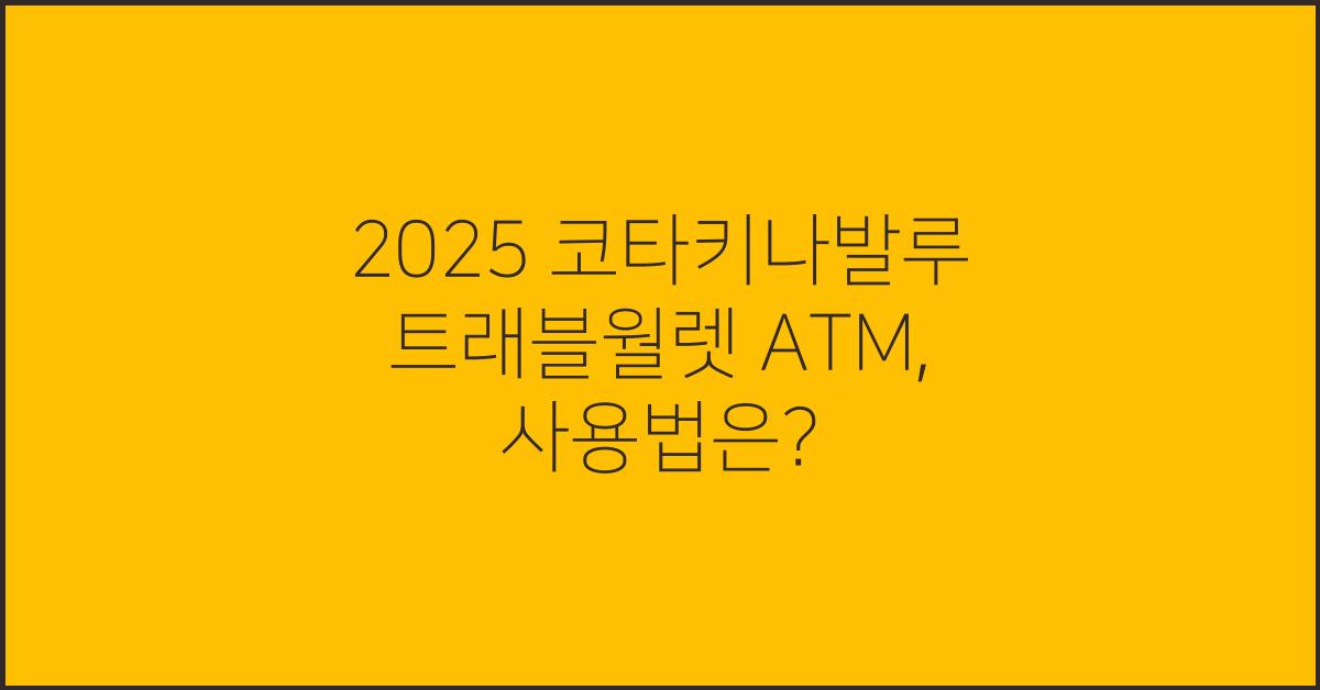 2025 코타키나발루 트래블월렛 atm