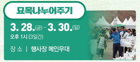 옥천묘목축제 묘목나눠주기