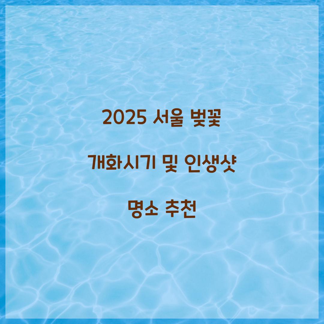 서울 벚꽃 개화시기