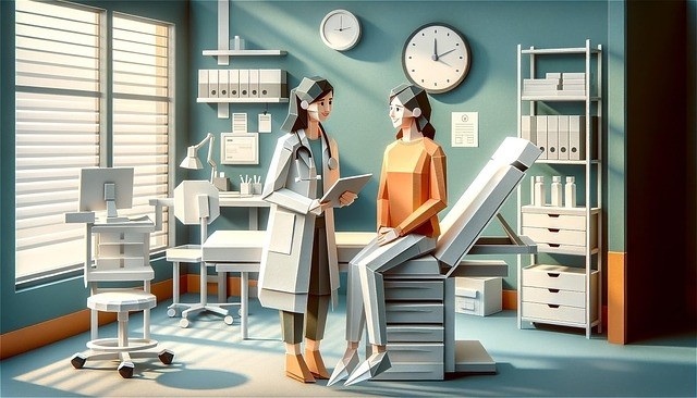 의료진과 상담 중인 여성 환자 모습