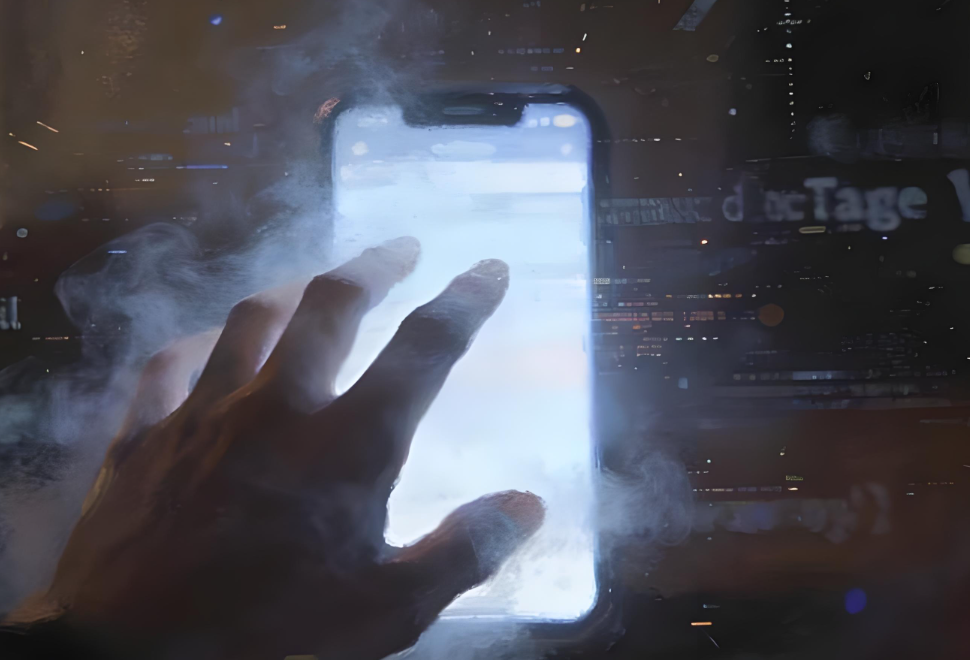 스마트폰을오래보며흐려진다는사진