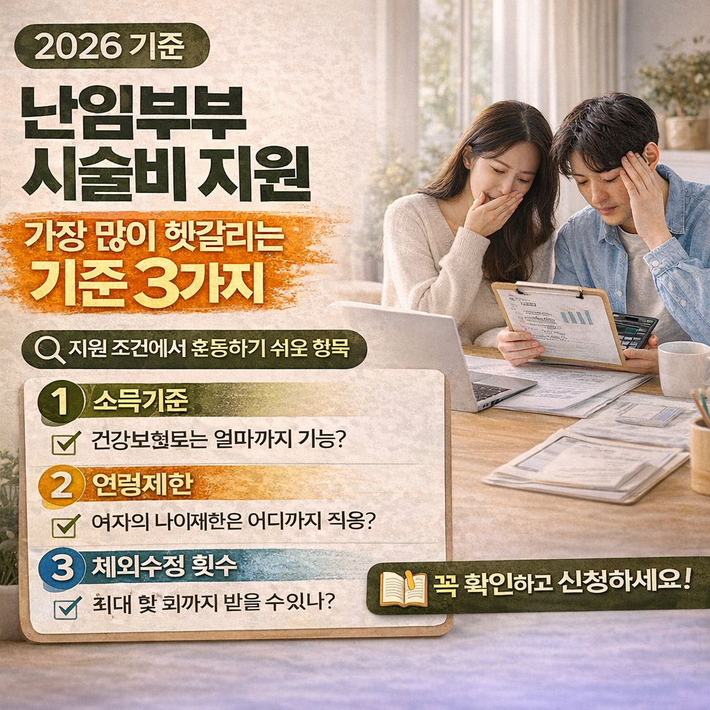 난임부부 시술비 지원 조건에서 가장 많이 헷갈리는 기준 3가지 (2026 최신)