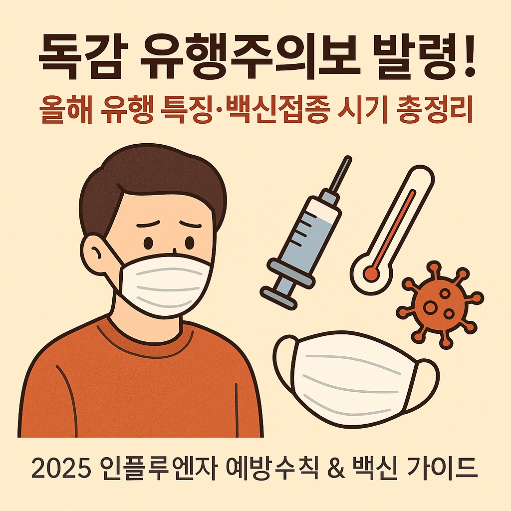 독감 유행주의보 발령! 2025 유행 특징·백신 접종 시기·3가 vs 4가 차이 총정리