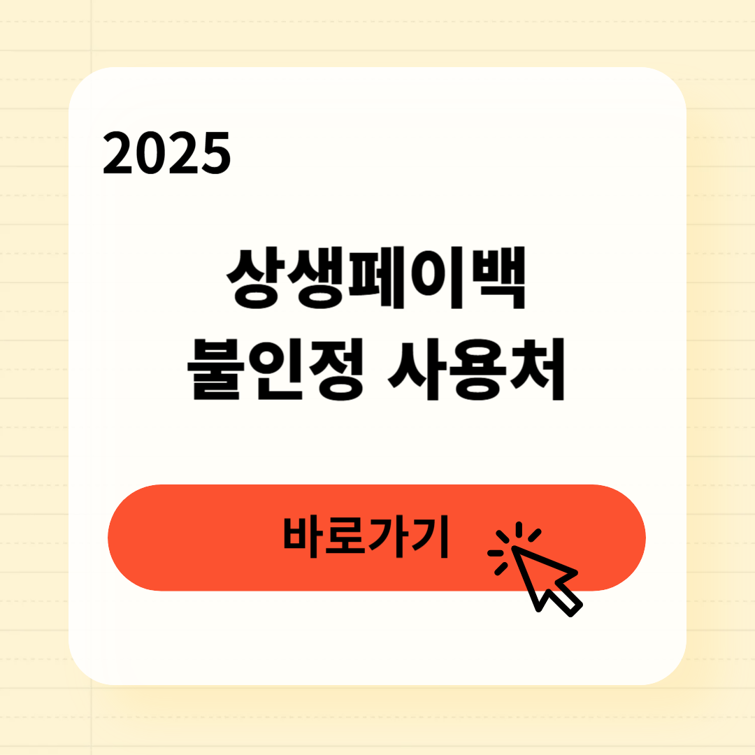 상생페이백 불인정 사용처 조회