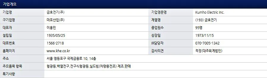금호전기