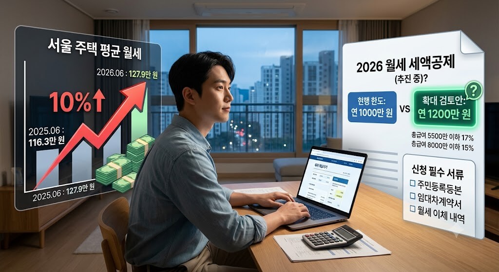 서울 월세 127만 원 시대, 월세 세액공제 확대되면 얼마나 돌려받을까