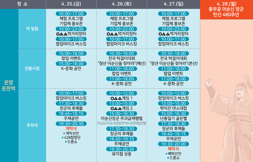 이순신축제 행사일정