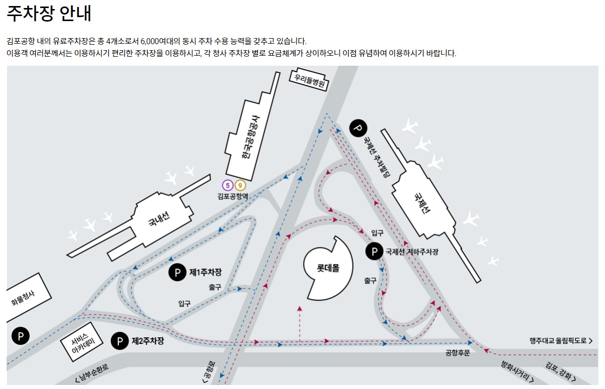 김포국제공항-주차장-안내도