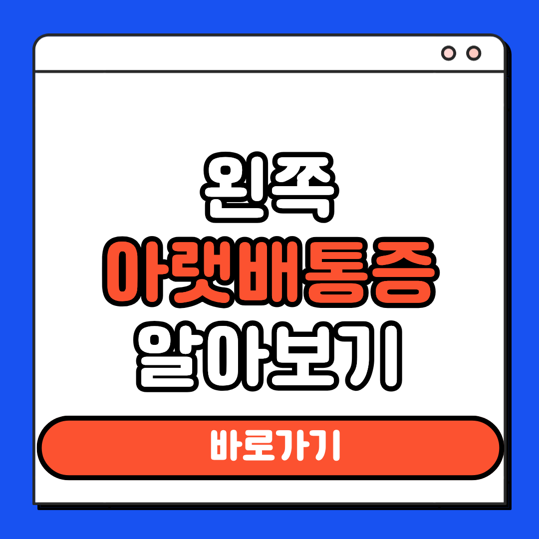 왼쪽아랫배통증 알아보기