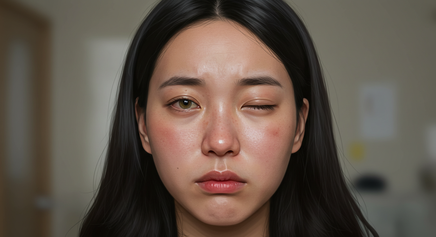 눈곱이 많고 고름 같은 분비물이 나오며 한쪽 눈부터 증상