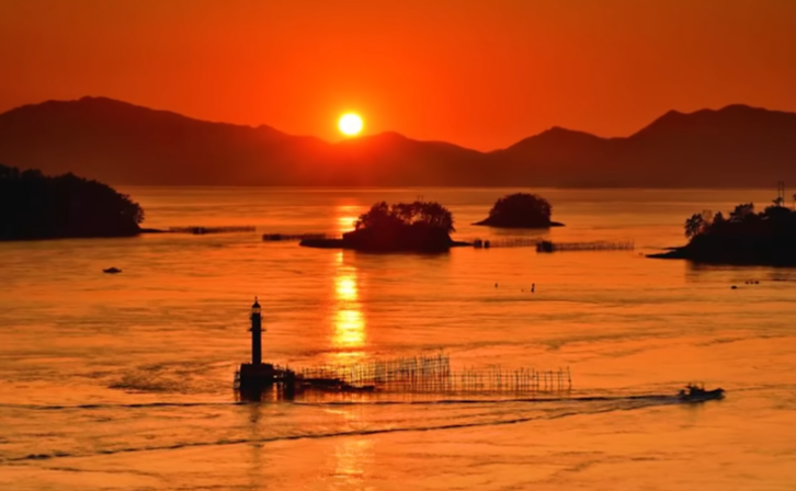 사천 바다 노을 사진