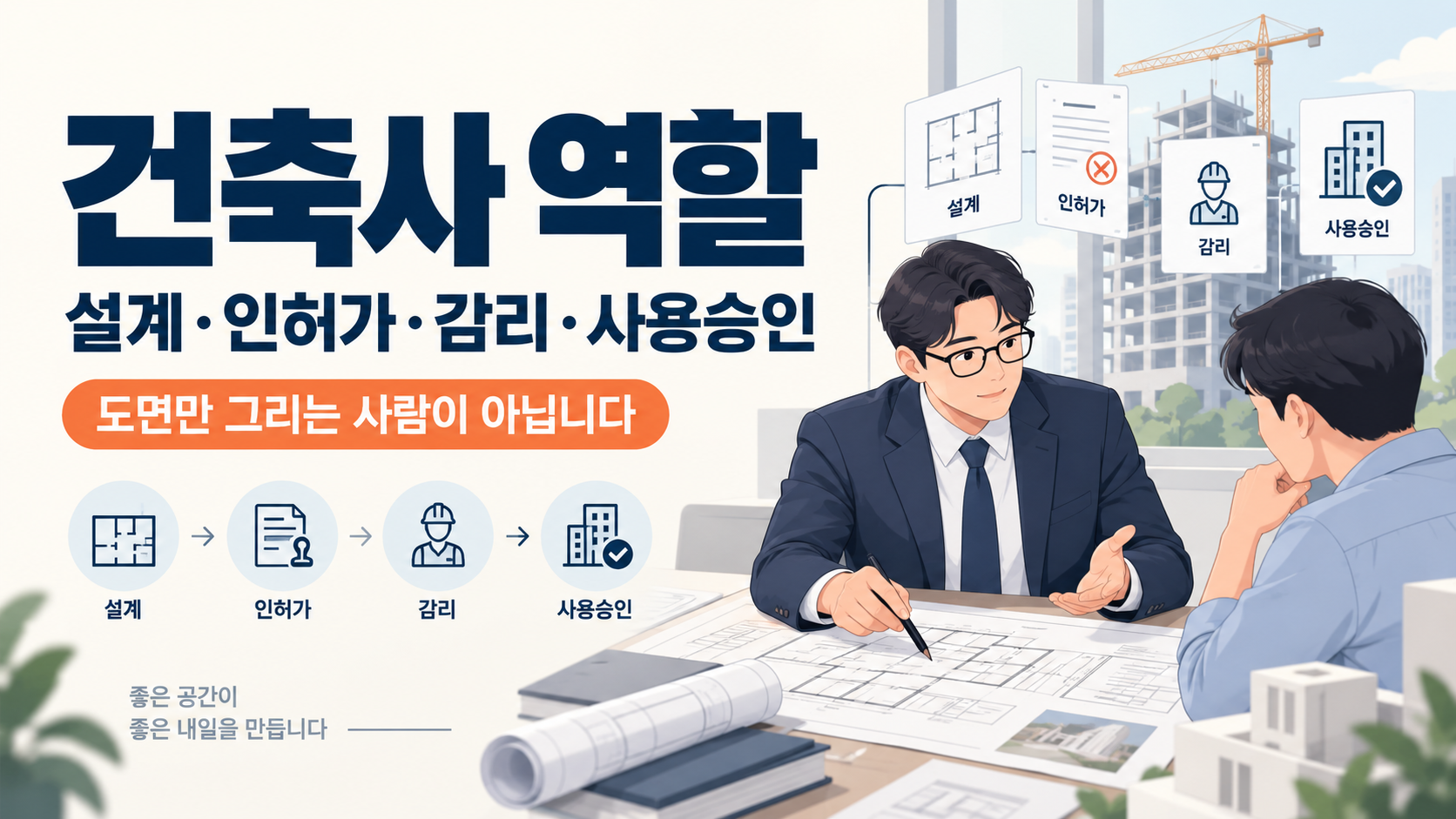 건축사 역할과 설계 인허가 감리 사용승인 업무 과정