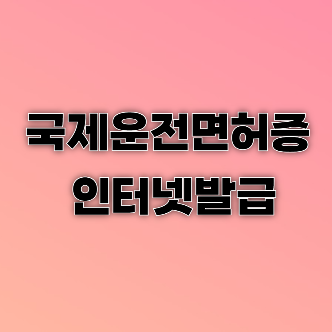 국제운전면허증 인터넷발급