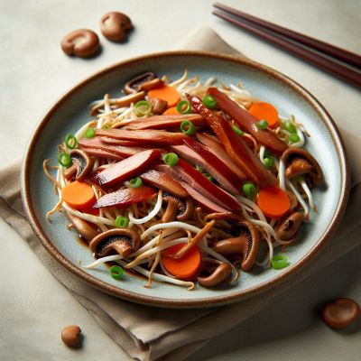 훈제오리 숙주볶음