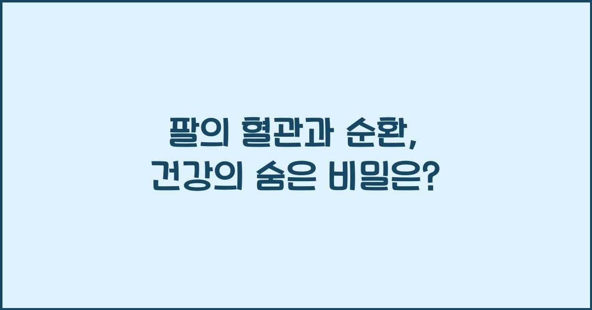팔의 혈관과 순환