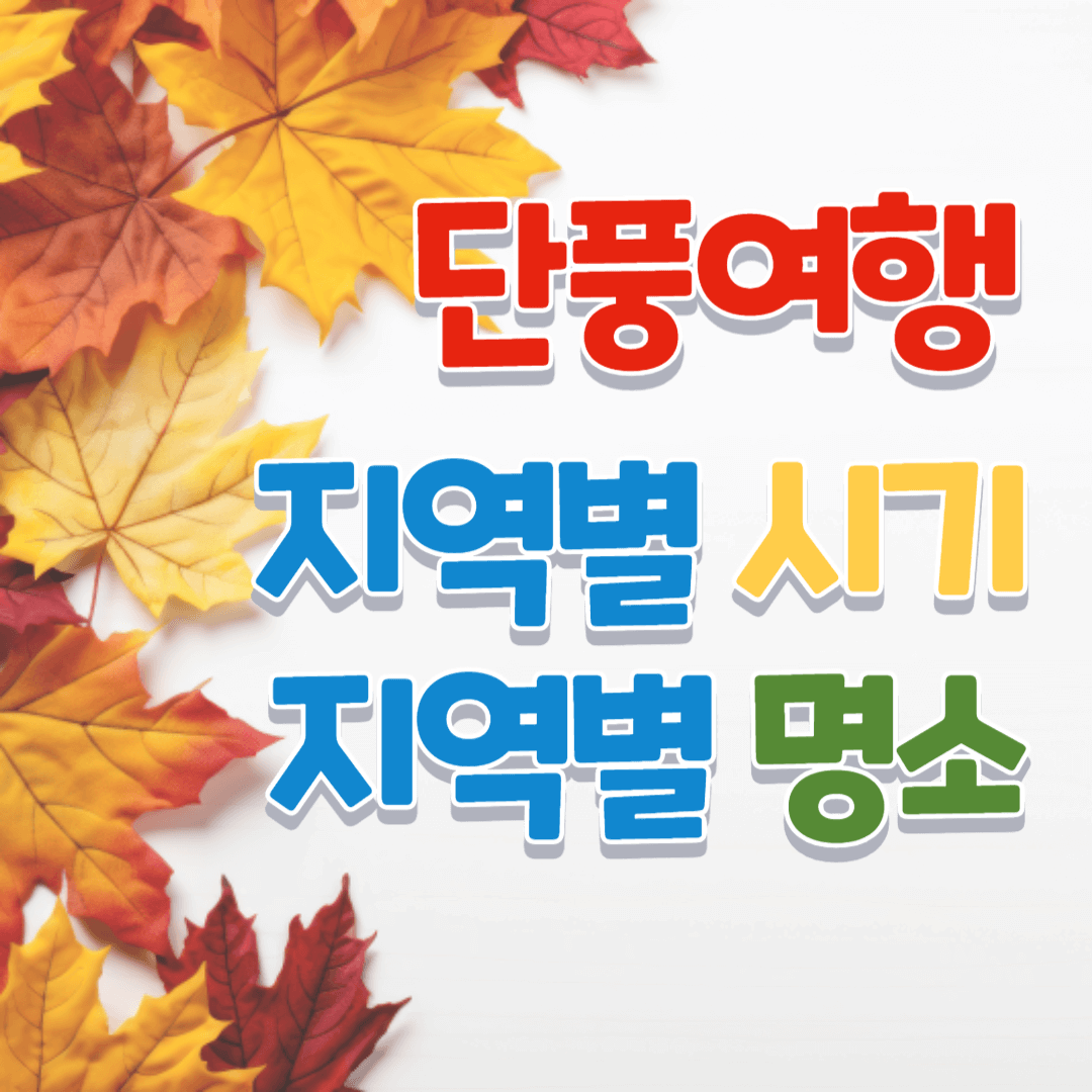 2023 단풍여행 시기 지역별 명소