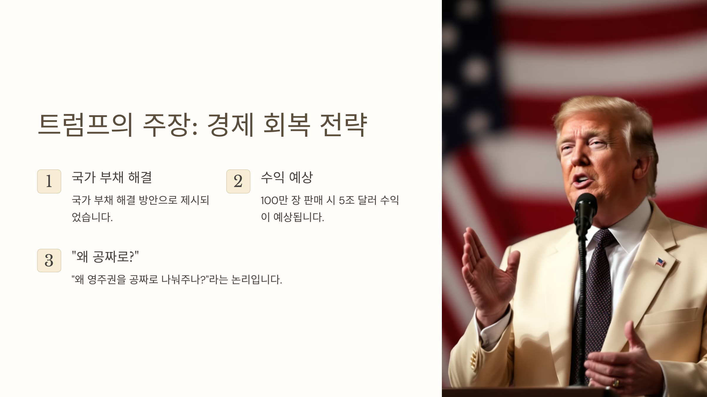 트럼프의 주장: 경제 회복 전략