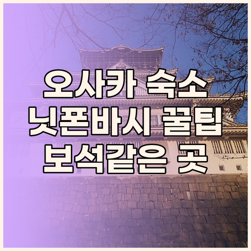 오사카 닛폰바시에서 숙소 고민이라면